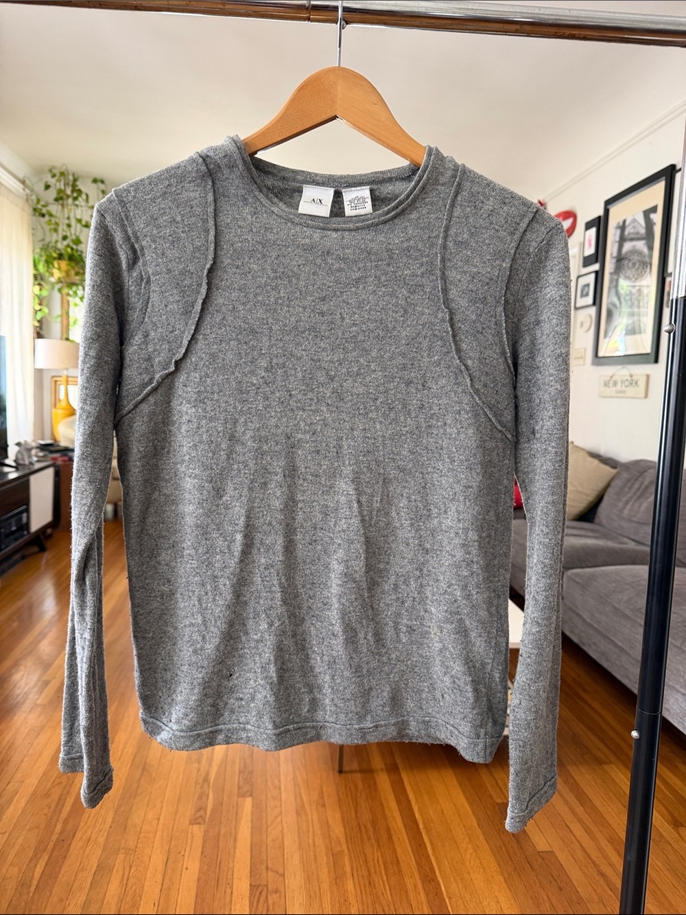 Armani Exchange  Heather Gray Long Sleeve Seeater